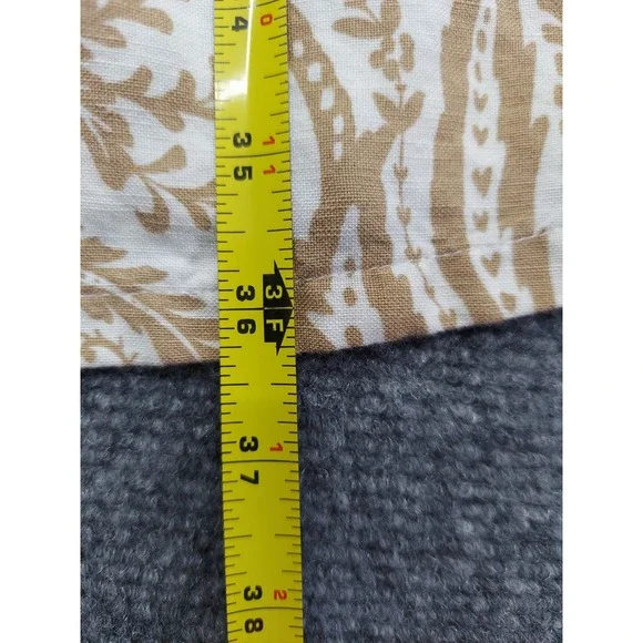 Loft‎ Linen Dress Womens 4 Brown White Button Front Paisley Print Beach V Neck - Picture 9 of 11